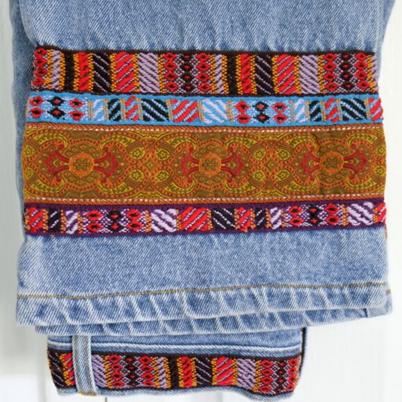 Vintage 90s jonathan g boho straight-leg acid wash jeans - Picture 2 of 6